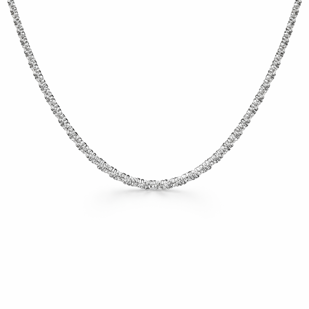 silver plated margarita chain necklace, fashion jewellery packshot