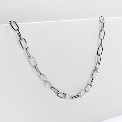 silver plated paperclip chain necklace, fashion jewellery