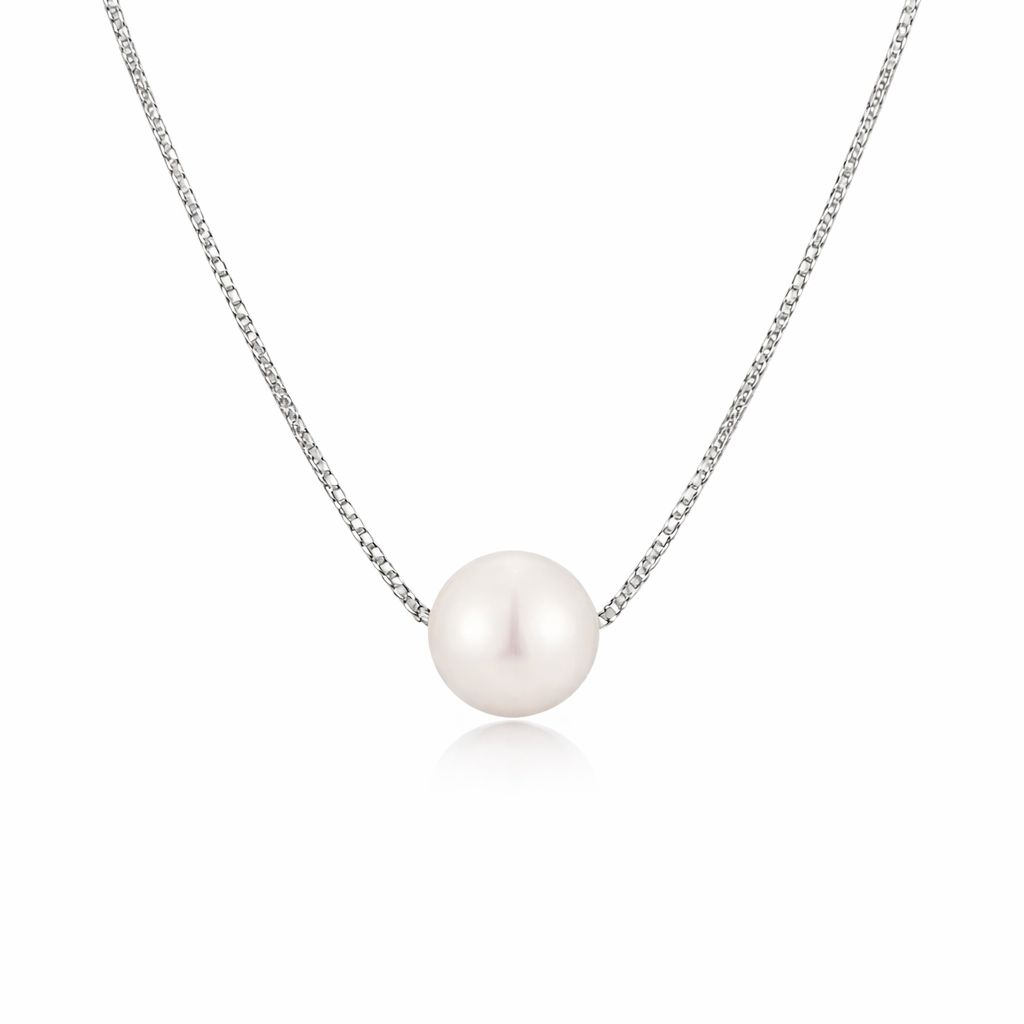 silver plated pearl pendant necklace, fashion jewellery packshot