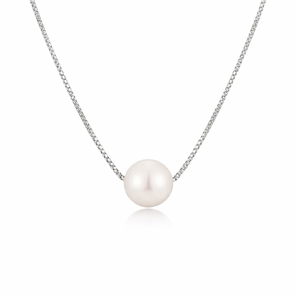 silver plated pearl pendant necklace, fashion jewellery packshot