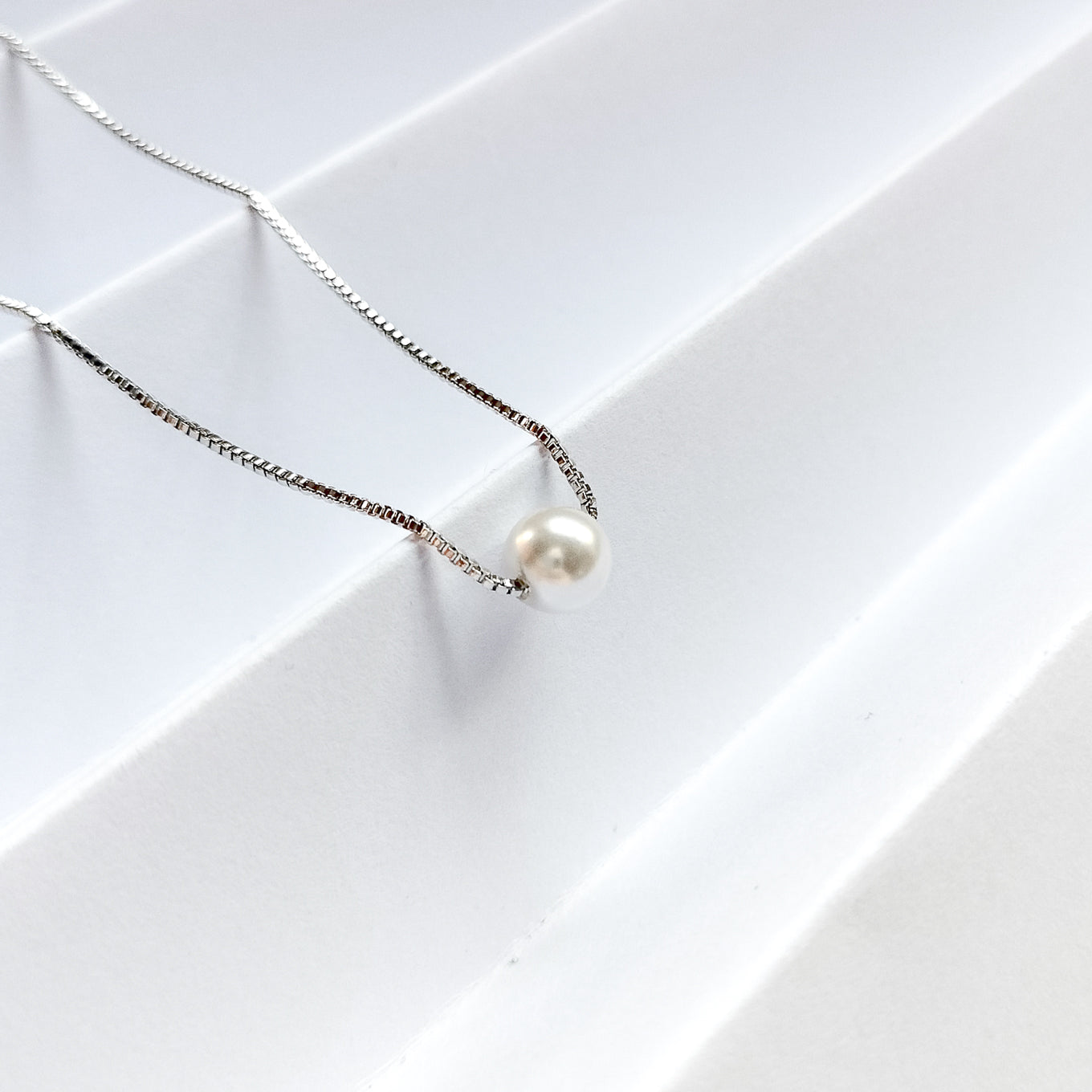 silver plated pearl pendant necklace, fashion jewellery
