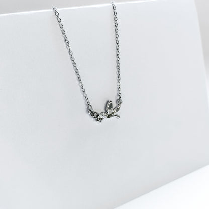 silver plated rhinestone dove necklace, fashion jewellery