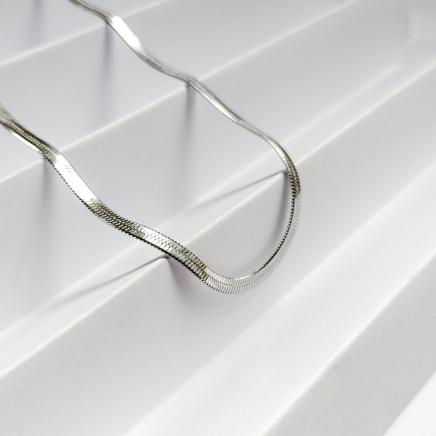 silver plated snake chain necklace 3mm, fashion jewellery