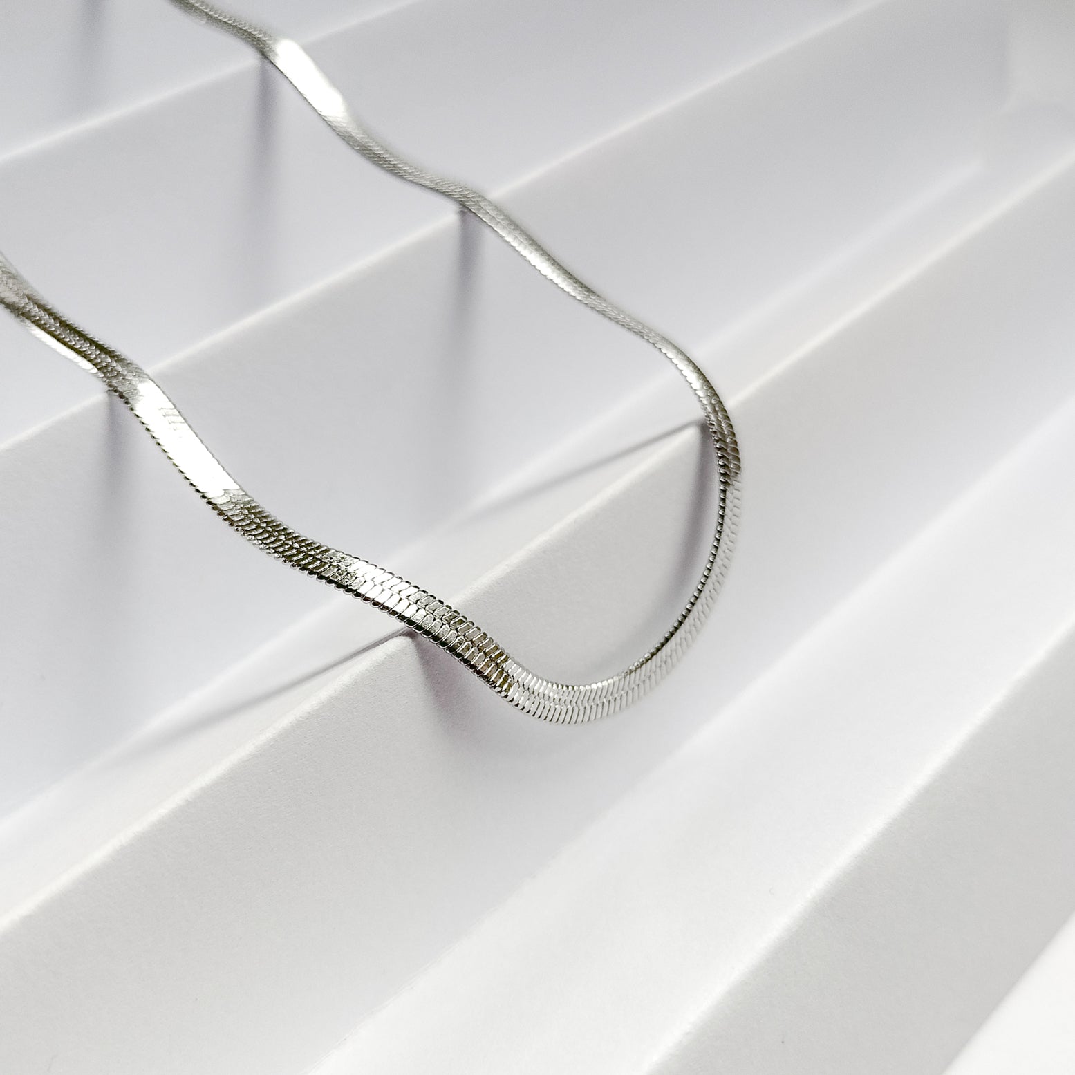 silver plated snake chain necklace 3mm, fashion jewellery