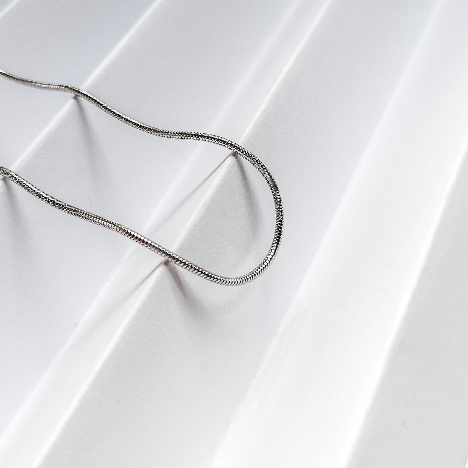 silver plated thin snake chain necklace, fashion jewellery