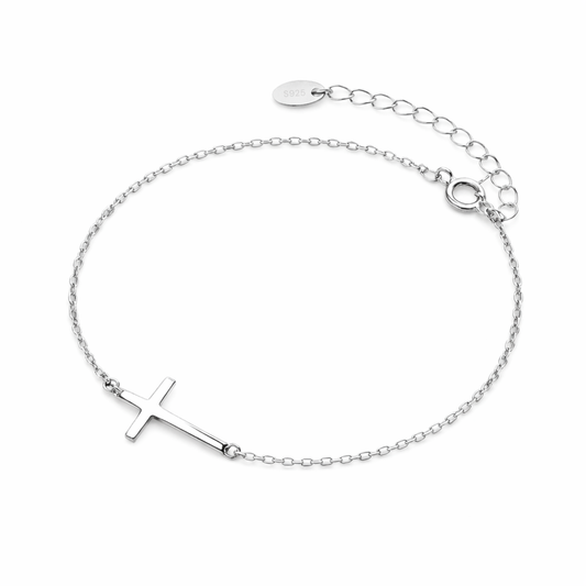 sterling silver cross bracelet (hypoallergenic jewellery)
