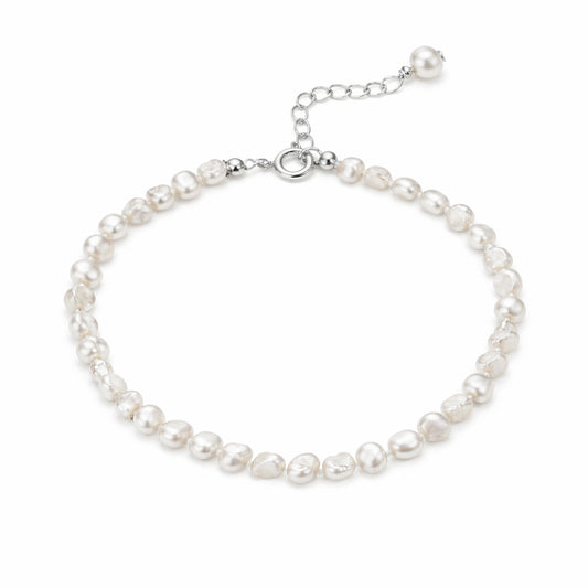 sterling silver freshwater pearl bracelet, hypoallergenic jewellery