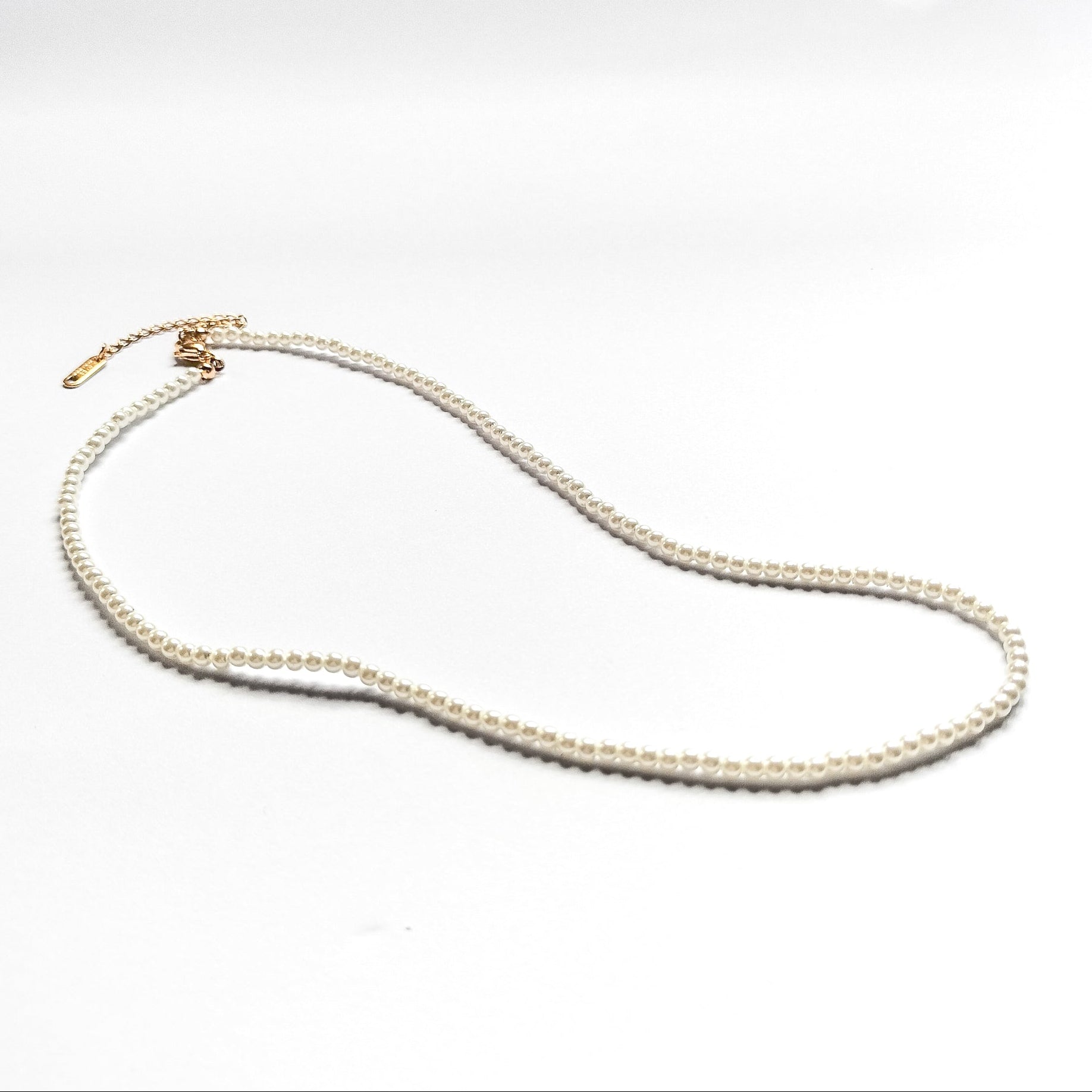 string of pearls chain necklace, water and tarnish proof